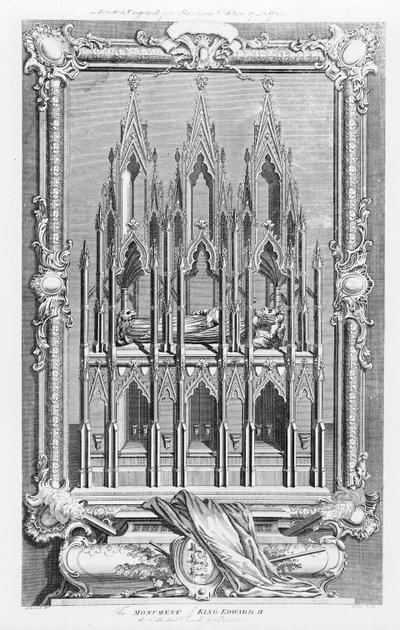 The Monument of Edward II (1284-1327) in Gloucester Cathedral by Hubert Francois Gravelot